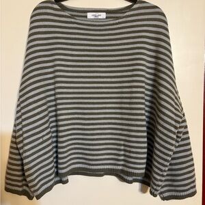 Carly Jean Los Angeles Striped Sweater - Green and Grey